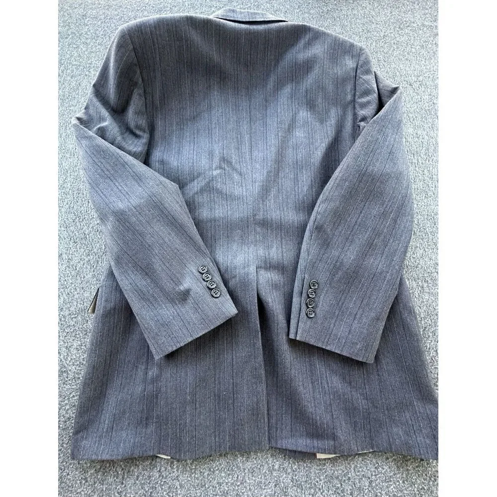 Sansabelt Jaymar Ruby Blazer Mens 38 Dark Gray Striped Wool Sports Coat Business